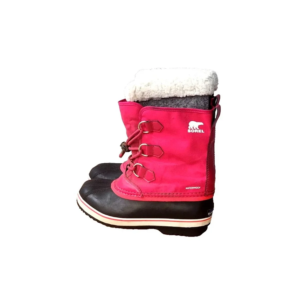 Sorel Kids Yoot PAC Nylon Haute Pink Waterproof Snow boots Kids Size 4